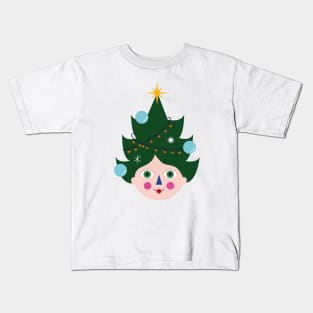 Merry Christmas december winter holidays funny humor gift present christmas tree Kids T-Shirt